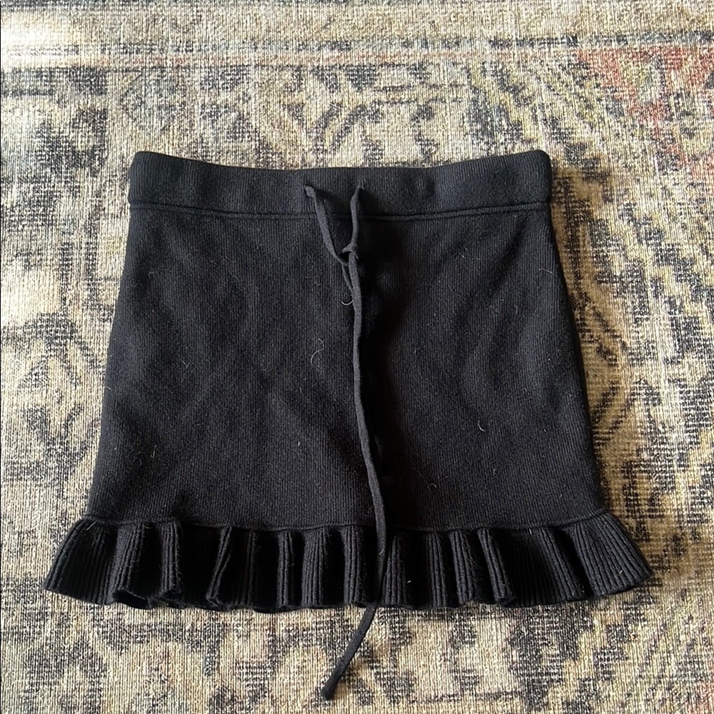 Elegant Black Ruffle Skirt